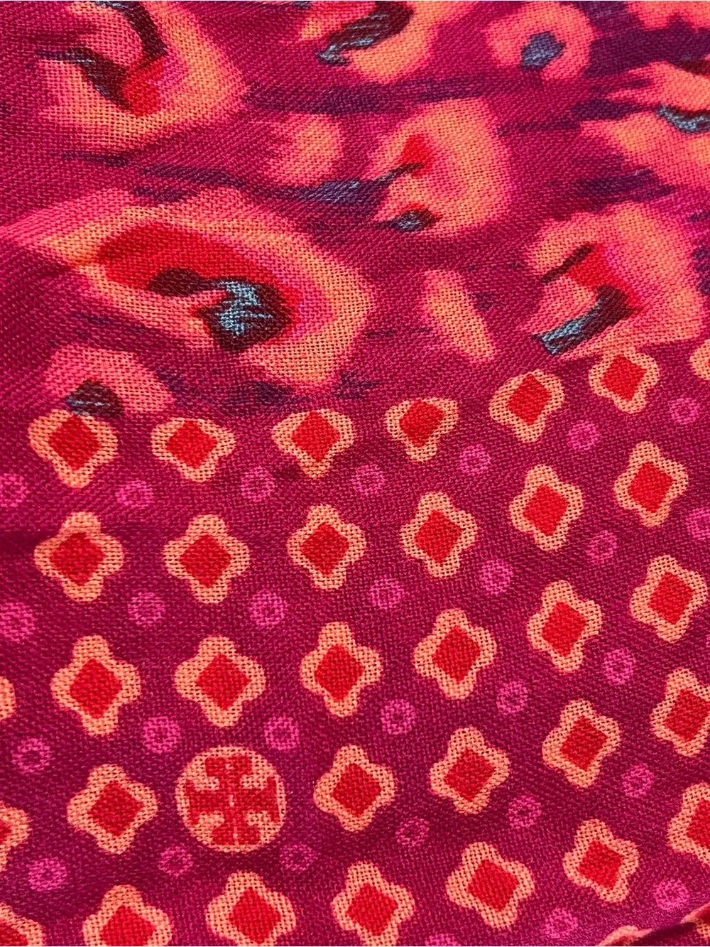 Tory Burch 100% Wool Print Scarf Wrap